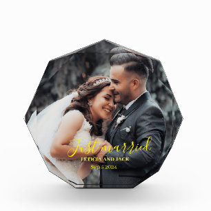 Just Married Celebrate Love with personalised  Photo Block
