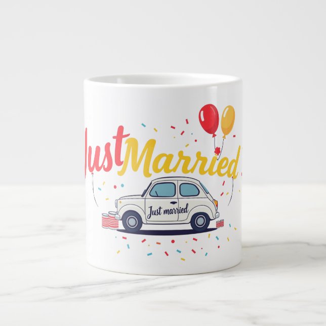 Just Married Celebration Design Mug (Front)