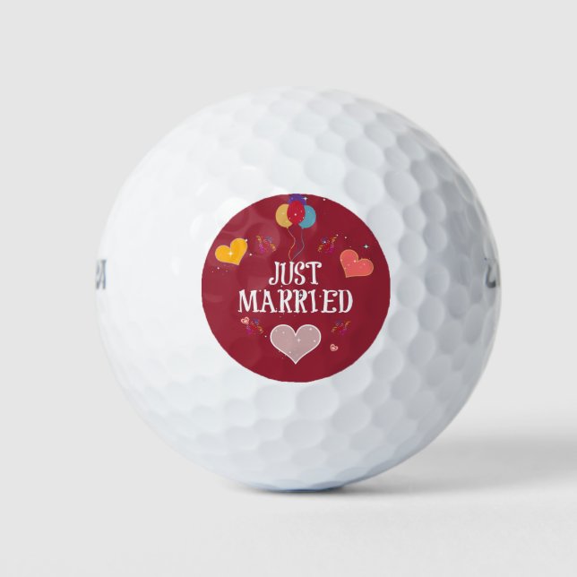 Just Married - Celebration Golf Balls (Front)