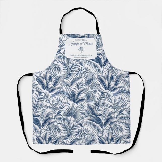 Just Married Celebration Palm Botanical Apron (Front)