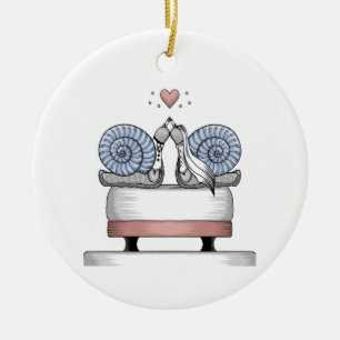 Just married ceramic tree decoration