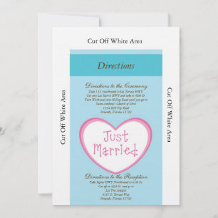 Just Married Classic Car Wedding Directions Card