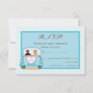 Just Married Classic Car Wedding RSVP
