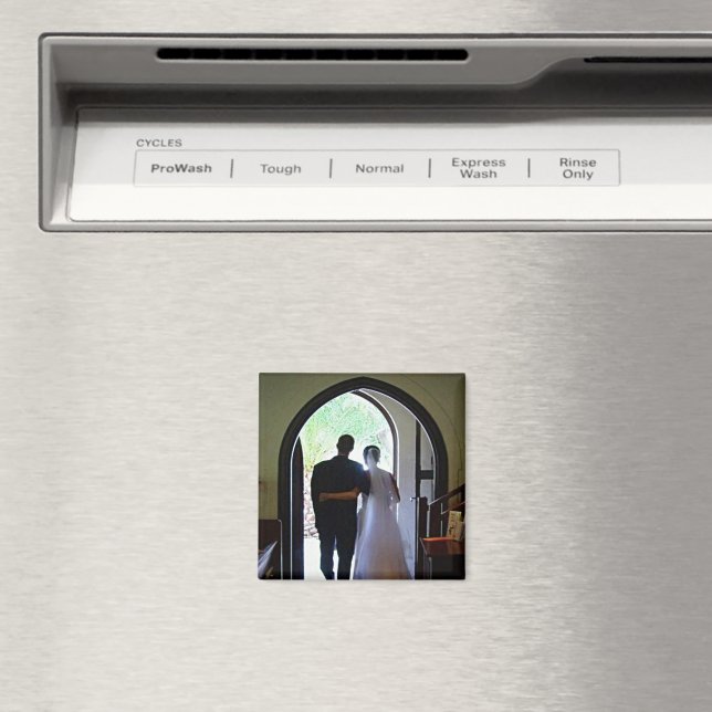 Just Married Couple Leaving Church Custom Photo Magnet (In Situ (Dishwasher))