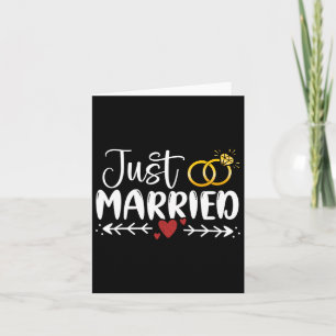 Just Married Couple Newlywed Bride And Groom Weddi Card