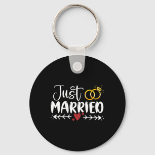 Just Married Couple Newlywed Bride And Groom Weddi Key Ring