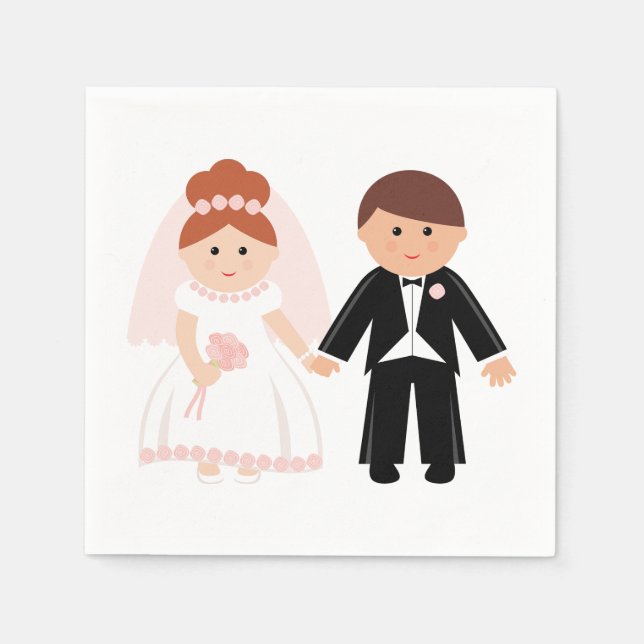 Just Married Couple Paper Napkins (Front)