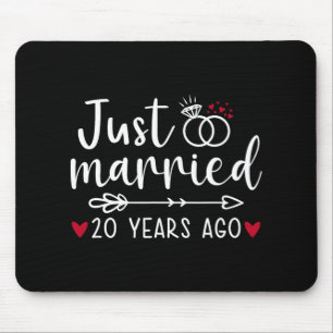 Just Married Couples Funny Husband Wife 20th Anniv Mouse Mat