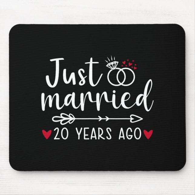 Just Married Couples Funny Husband Wife 20th Anniv Mouse Mat (Front)
