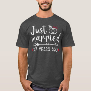 Just Married Couples Funny Husband Wife 37th Anniv T-Shirt