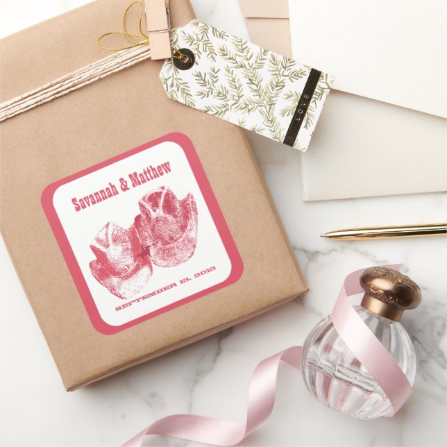 Just Married Cowboy CowGirl Hats Wedding Sticker (Gifting)