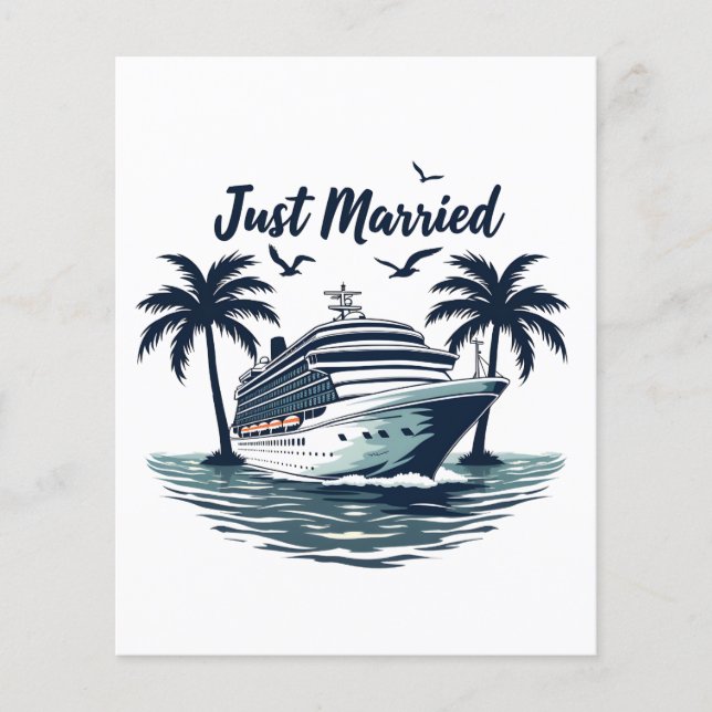 Just Married Cruising Summer Wedding Husband Wife Flyer (Front)