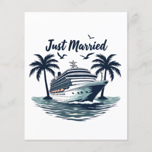 Just Married Cruising Summer Wedding Husband Wife Flyer