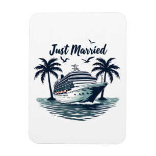 Just Married Cruising Summer Wedding Husband Wife Magnet