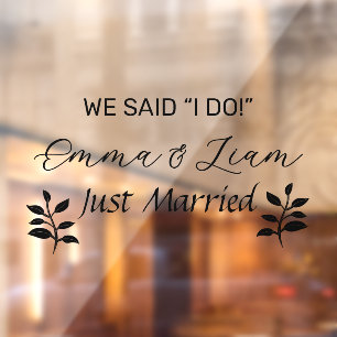 Just Married Custom Massage Window Cling