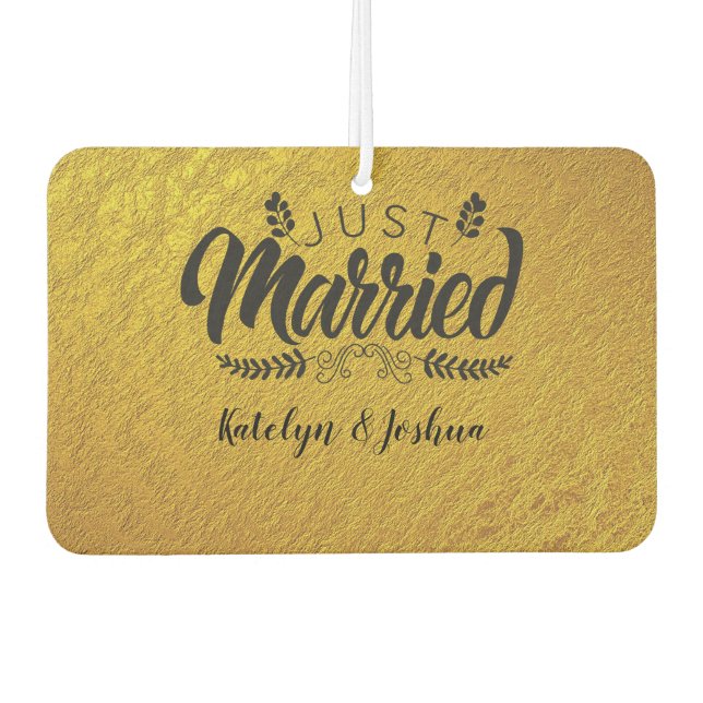 Just Married | Custom Photo Car Air Freshener (Front)
