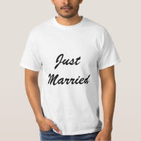 Just Married Custom Script Text Wedding Newlyweds