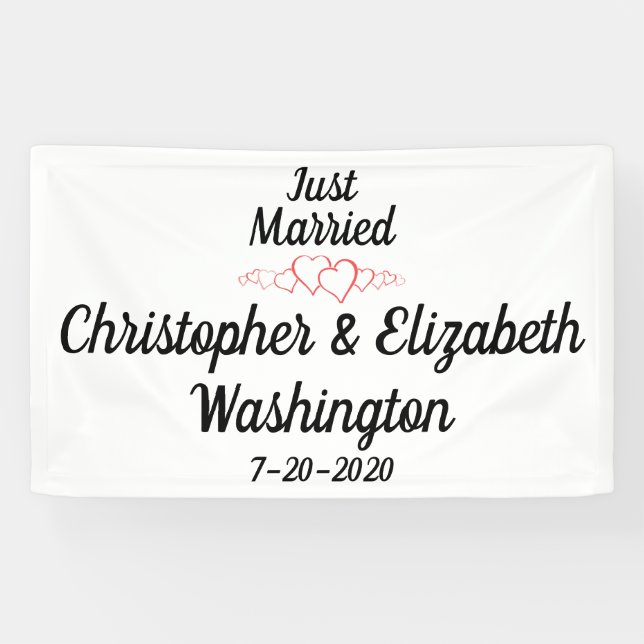 Just Married - Customisable Banner (Horizontal)
