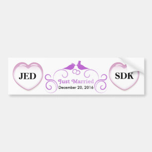 Just Married - Customisable Bumper Sticker