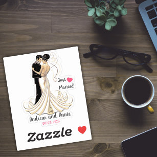 Just Married Customisable Couple Sticker