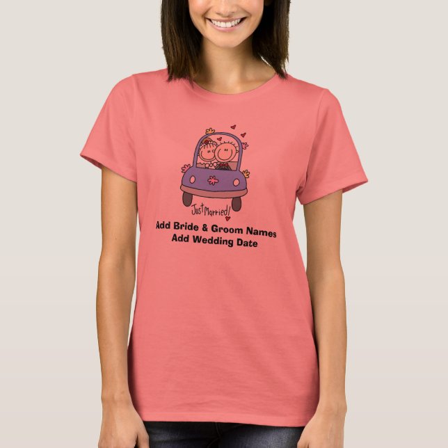 Just Married Customisable Ringer T-shirt (Front)