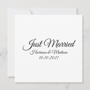 Just Married, customise text Wedding Announcement