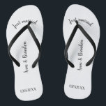 Just married customizable flip flops<br><div class="desc">Customizable flip flops as a gift for the newlyweds.</div>