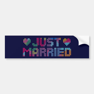 Just Married Dots Bumper Sticker
