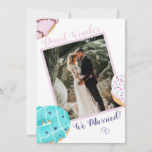 Just Married Doughnuts 2-Photo Wedding Announcemen