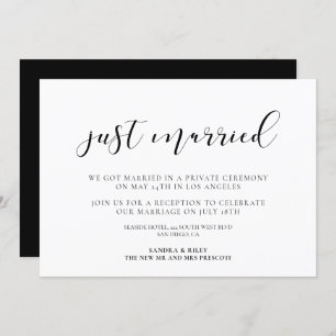 Just married Elegant design announcement