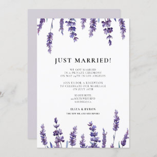 Just married Elegant lavender wedding announcement
