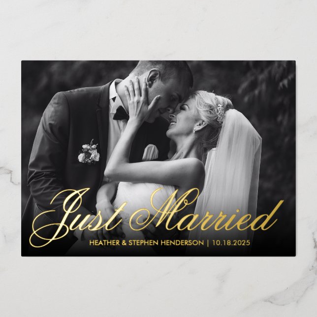 Just Married | Elegant Photo Wedding Reception  (Front)