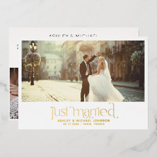 Just Married Elopement 4 Photo Reception Only Gold