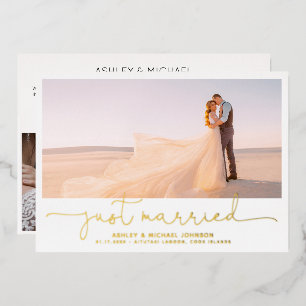 Just Married Elopement 4 Photo Reception Only Gold