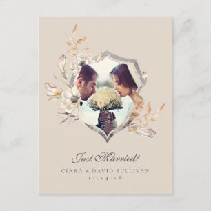 Just Married Elopement Announcement Photo Postcard