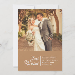 Just Married Elopement Photo Wedding Announcement