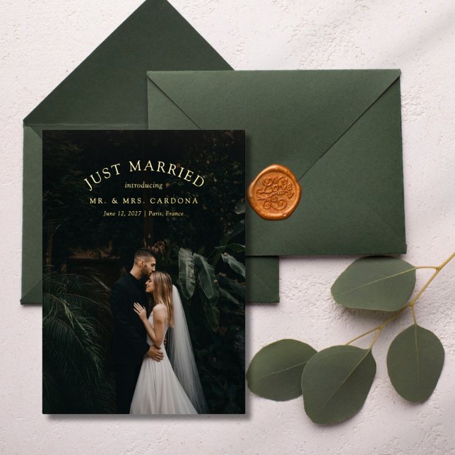 Just Married Elopement Wedding Photo Announcement (Creator Uploaded)