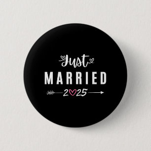Just Married Est 2025 Honeymoon Wedding Couples An 6 Cm Round Badge