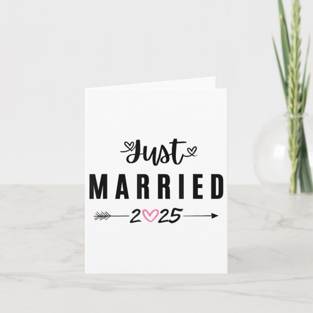 Just Married Est 2025 Honeymoon Wedding Couples An Card (Front)