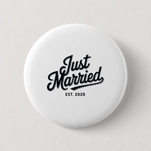 Just Married Est 2025 Wedding Wife Mr And Mrs Brid 6 Cm Round Badge