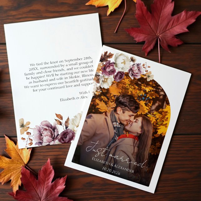 just married | Fall Wedding Photo Announcement (Creator Uploaded)