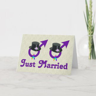 Just Married Formal Gay Male Announcement