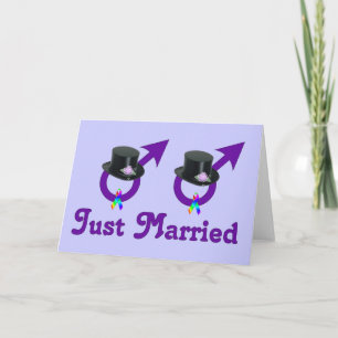 Just Married Formal Gay Male Announcement