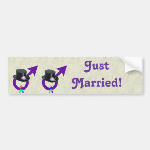 Just Married Formal Gay Male Bumper Sticker