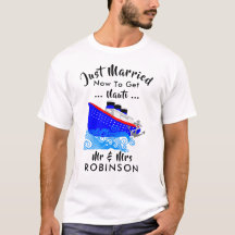 Just Married Funny Cruise Ship Nauti Graphic