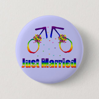 Just Married Gay Men 6 Cm Round Badge