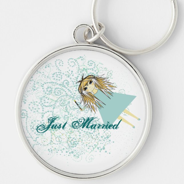 Just Married Get Away Car Key Chains (Front)