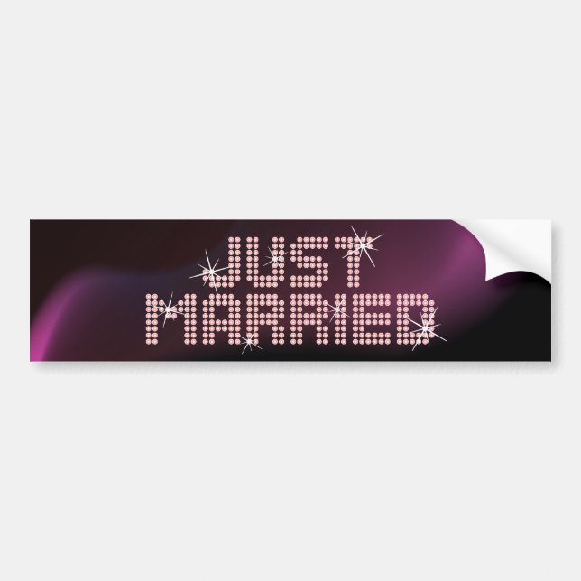 Just Married Glamour bumper sticker (Front)