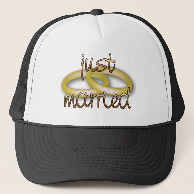 Just Married Going Away Groom's Cap (Front)