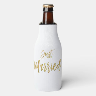 Just Married Gold Foil Birthday Bottle Cooler